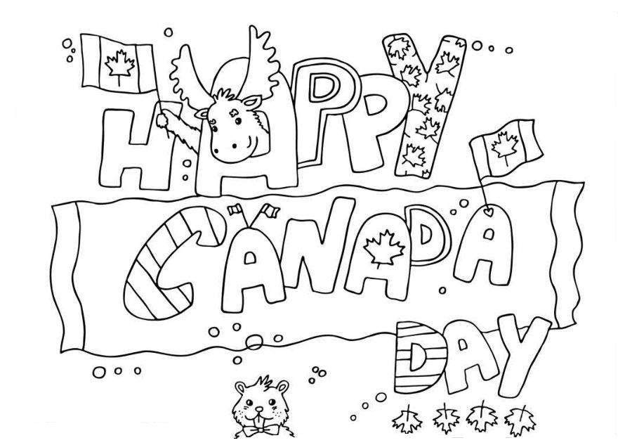 Canada day first of July Colouring page
